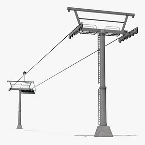 Aerial Ski Lift 3D Model