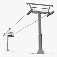Aerial Ski Lift 3D Model