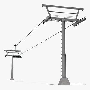 Aerial Ski Lift 3D Model