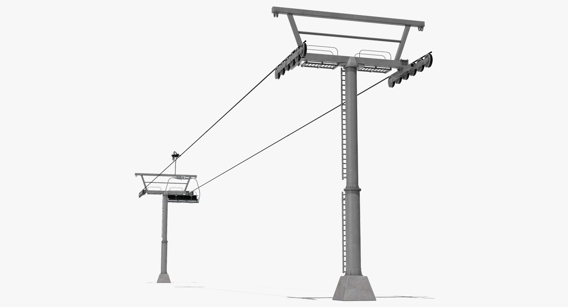 Aerial Ski Lift 3D Model preview