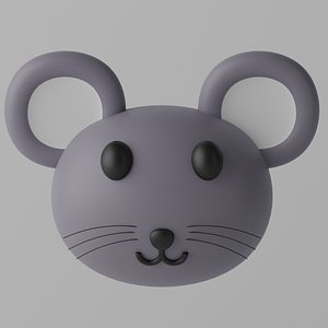 3D Cartoon Mouse Rat Head 1