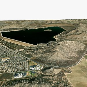 3D Lake Perris State Recreation Area Riverside County California USA
