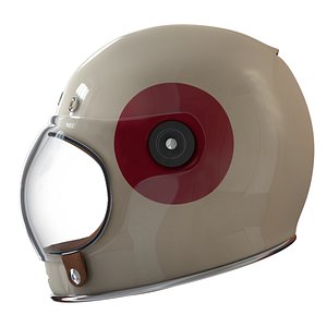 3d model vintage motorcycle helmet