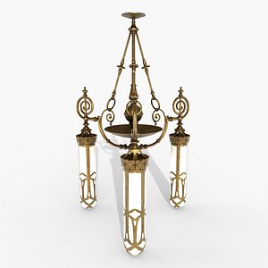 3D Victorian living room chandelier