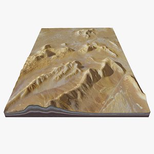 Photorealistic Desert Valley and Mountain Range