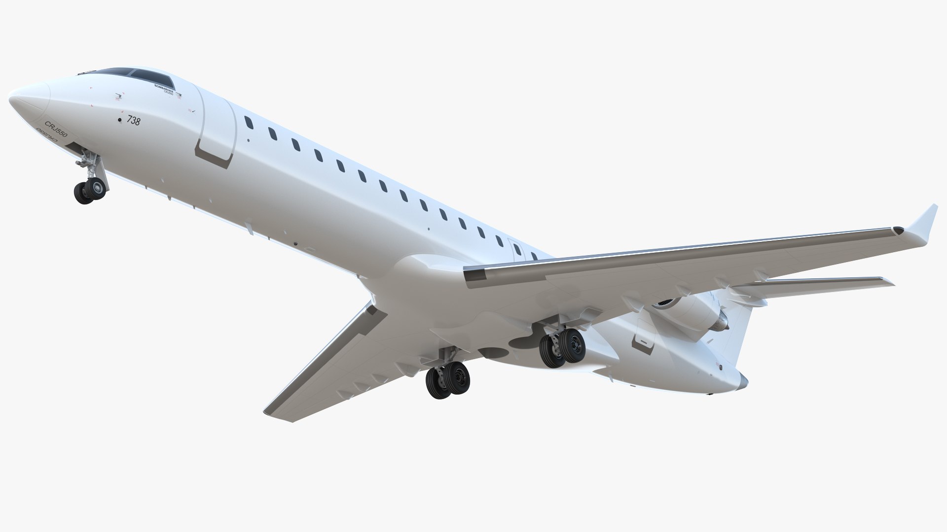 Regional Jet Bombardier CRJ550 Exterior Only 3D model preview