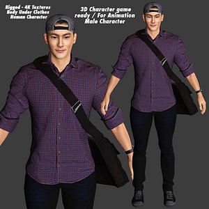 AAA 3D REALISTIC HUMAN MALE CHARACTER - ASIAN KOREAN MAN 02