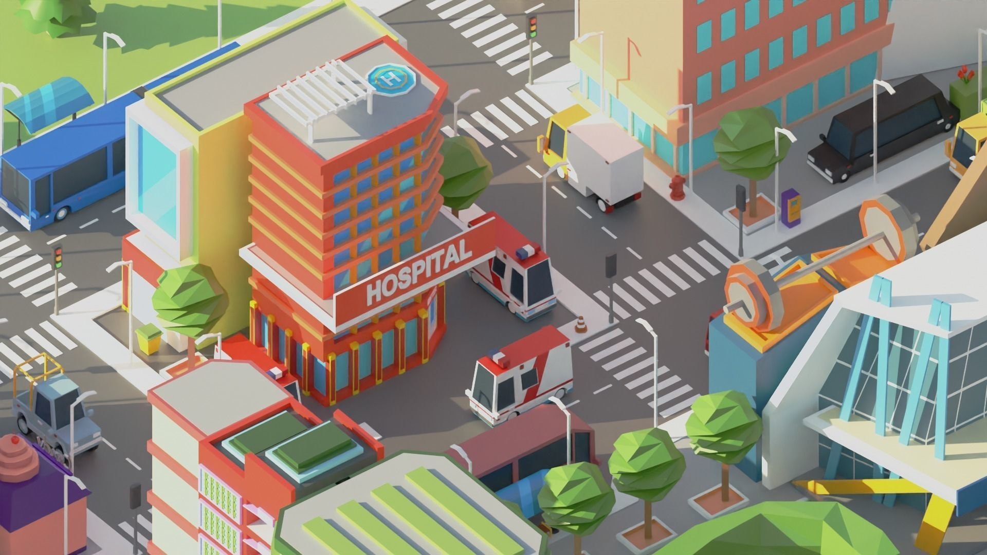 Simple Poly City 2 Low-poly 3D Model - TurboSquid 2265529
