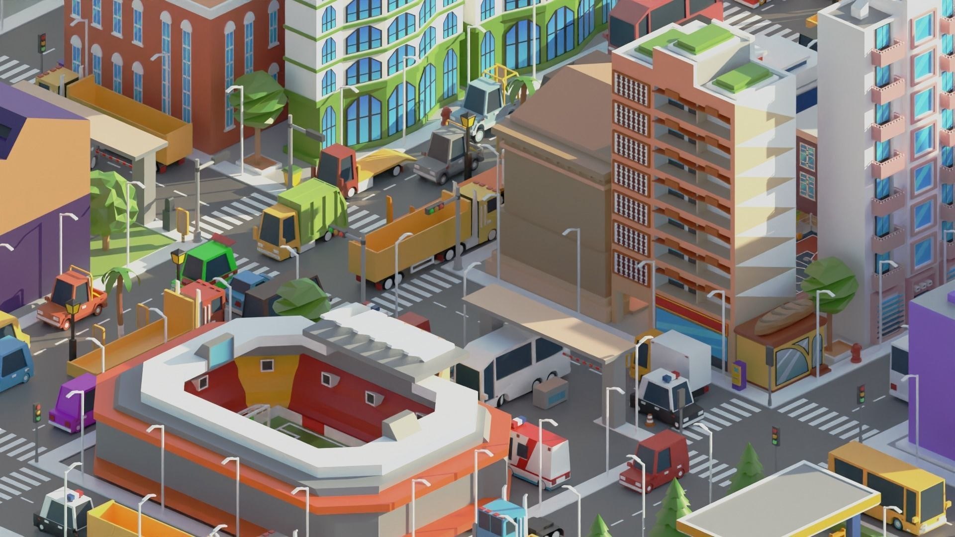 Simple Poly City 2 Low-poly 3D Model - TurboSquid 2265529