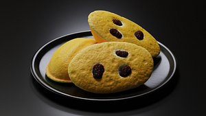 Top raisin Thai Eggcake 3Dmodel PBR Textured 3D