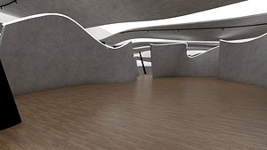 VR Galery  waves baked 3D 3D model