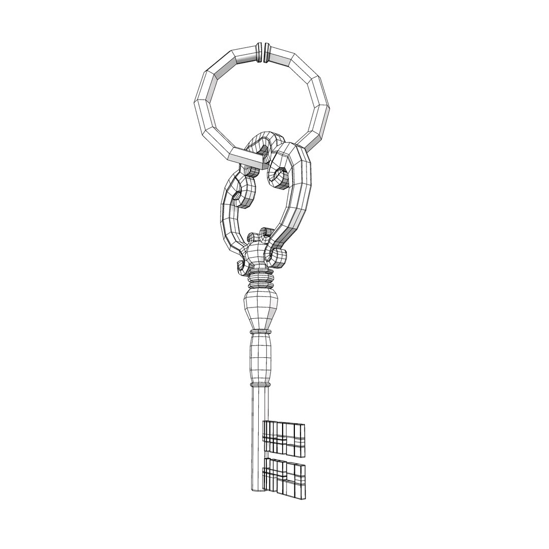ancient old luxury key 3d obj