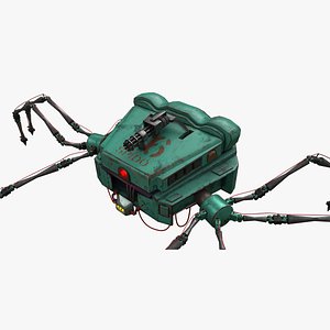 Robotic Character SPIDER with RIG 3D model