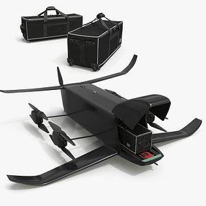Cargo Delivery Drone with Bag Inside Black