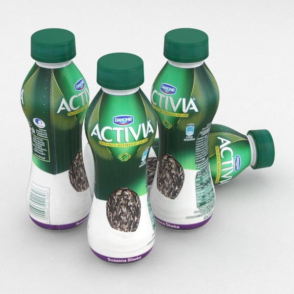 3D dairy bottle danone activia model