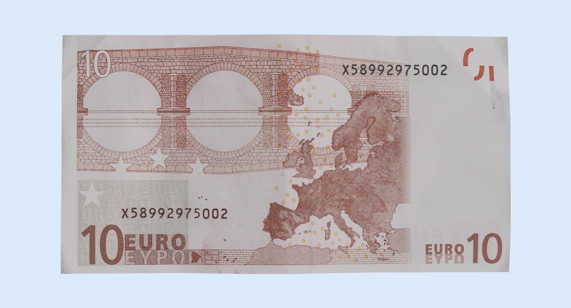 10 euro bill single 3d max