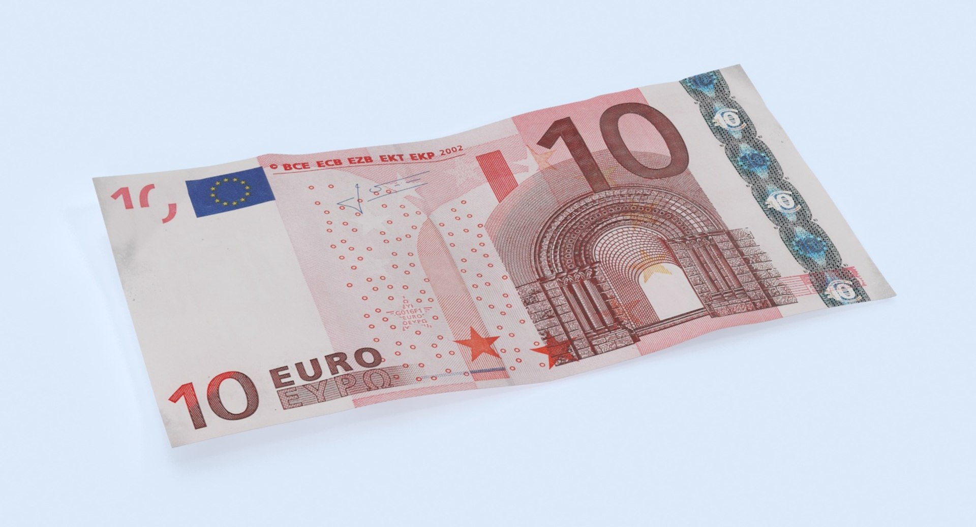 10 euro bill single 3d max