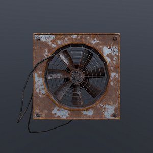 Post-Apocalyptic Rusty Ventilation Fan Low Poly Game Ready Low-poly 3D model