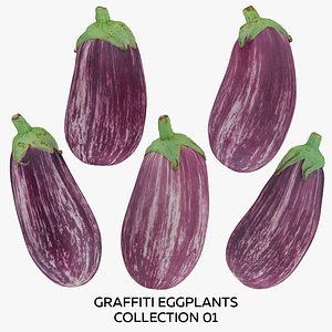 Graffiti Eggplants Collection 01 - 5 models RAW Scans 3D model