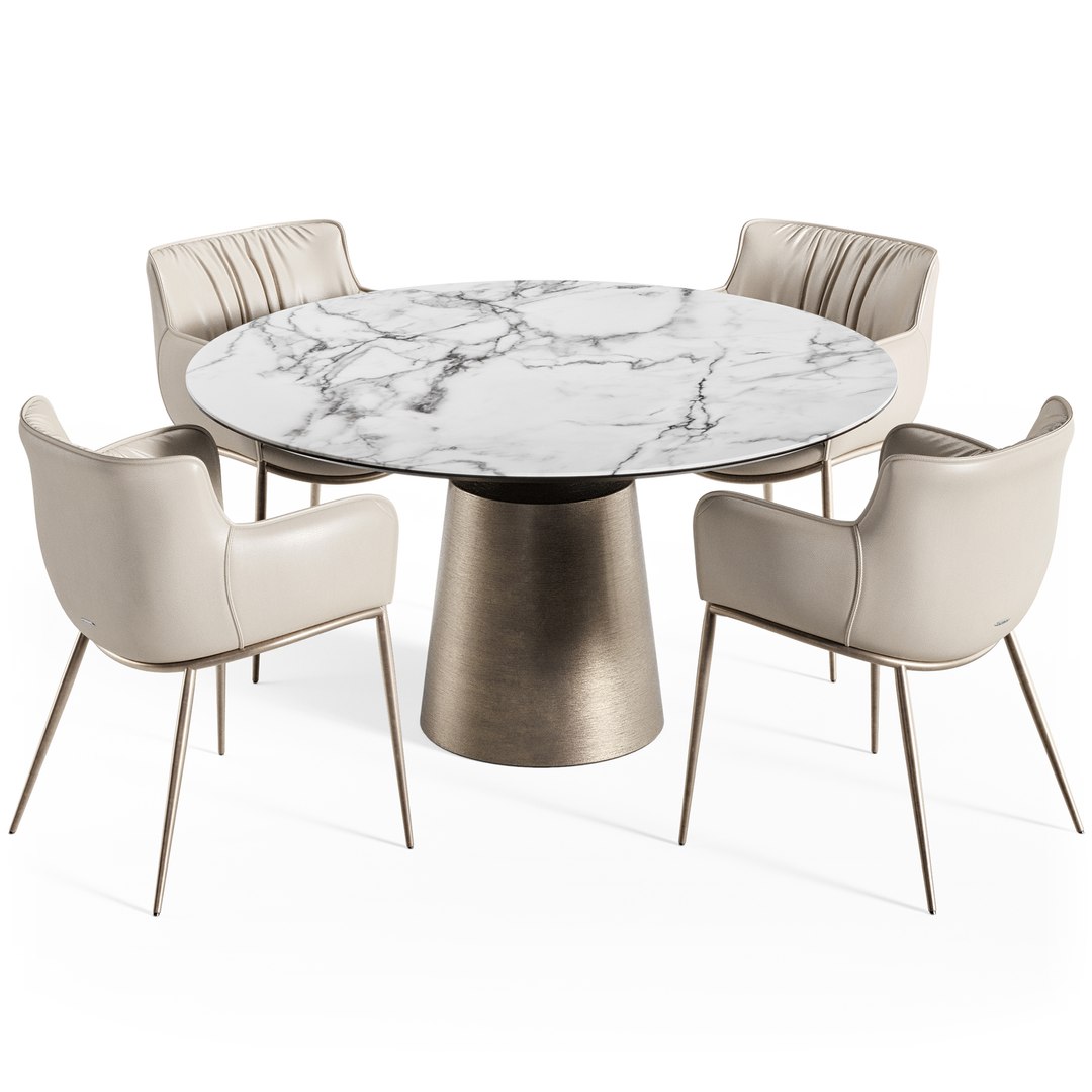 3D Model Cattelan Italia Yoda Round Table Rhonda Chair - TurboSquid 2162031