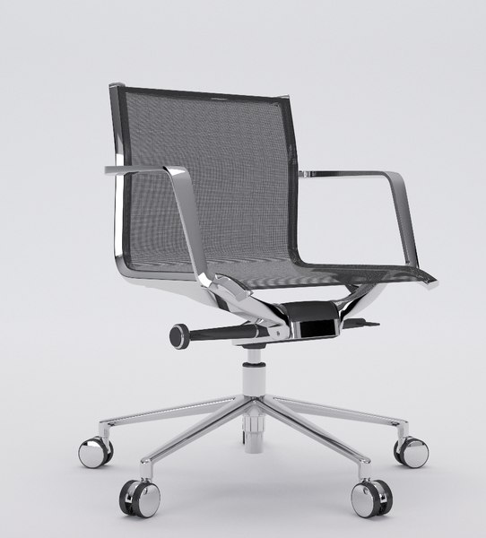 aluminia office chair operative 3d max