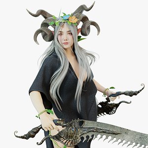 Forest Goddess PBR 8K Highdetails 3D model