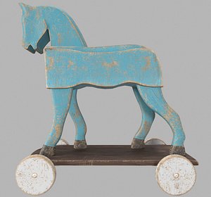 Toy horse on wheels 3D model