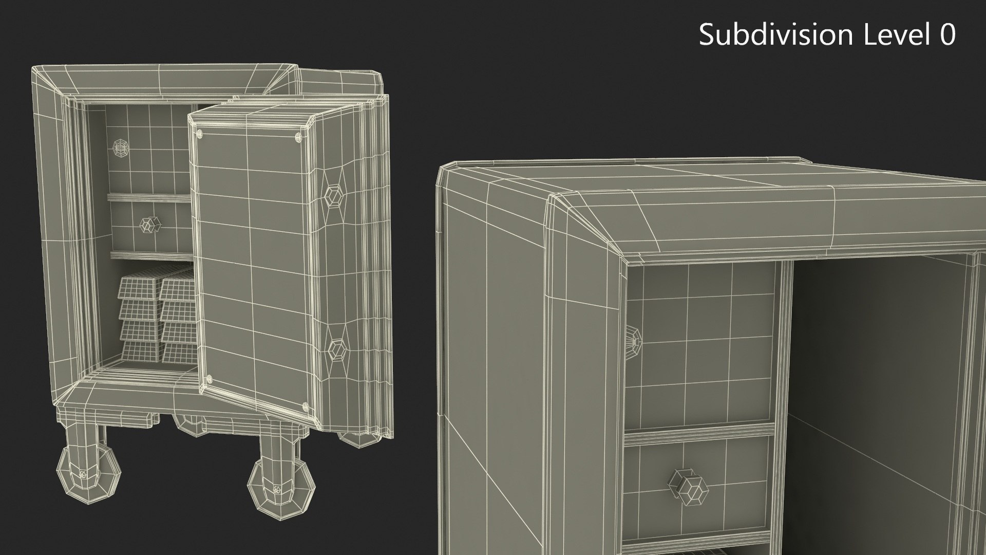3D Antique Safe With Gold Bars - TurboSquid 2342493