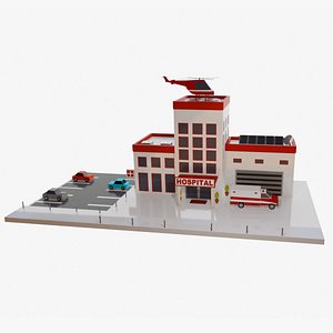 Low Poly Hospital 3D model