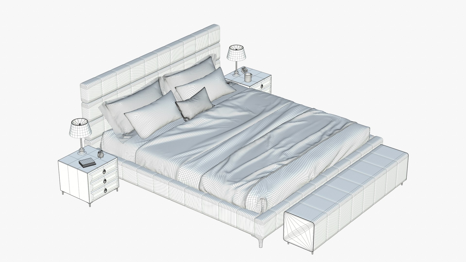 3D Modern Bed Model - TurboSquid 1840912