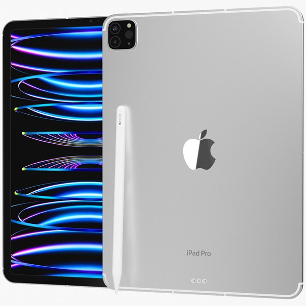 modelo 3d Apple iPad Pro 10 2 2021 WiFi y celular de novena generación con  lápiz plateado - TurboSquid 1791648