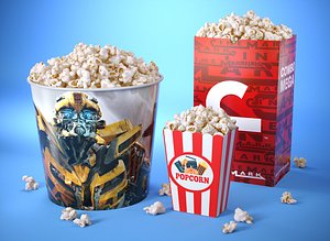 popcorn modeled 3D