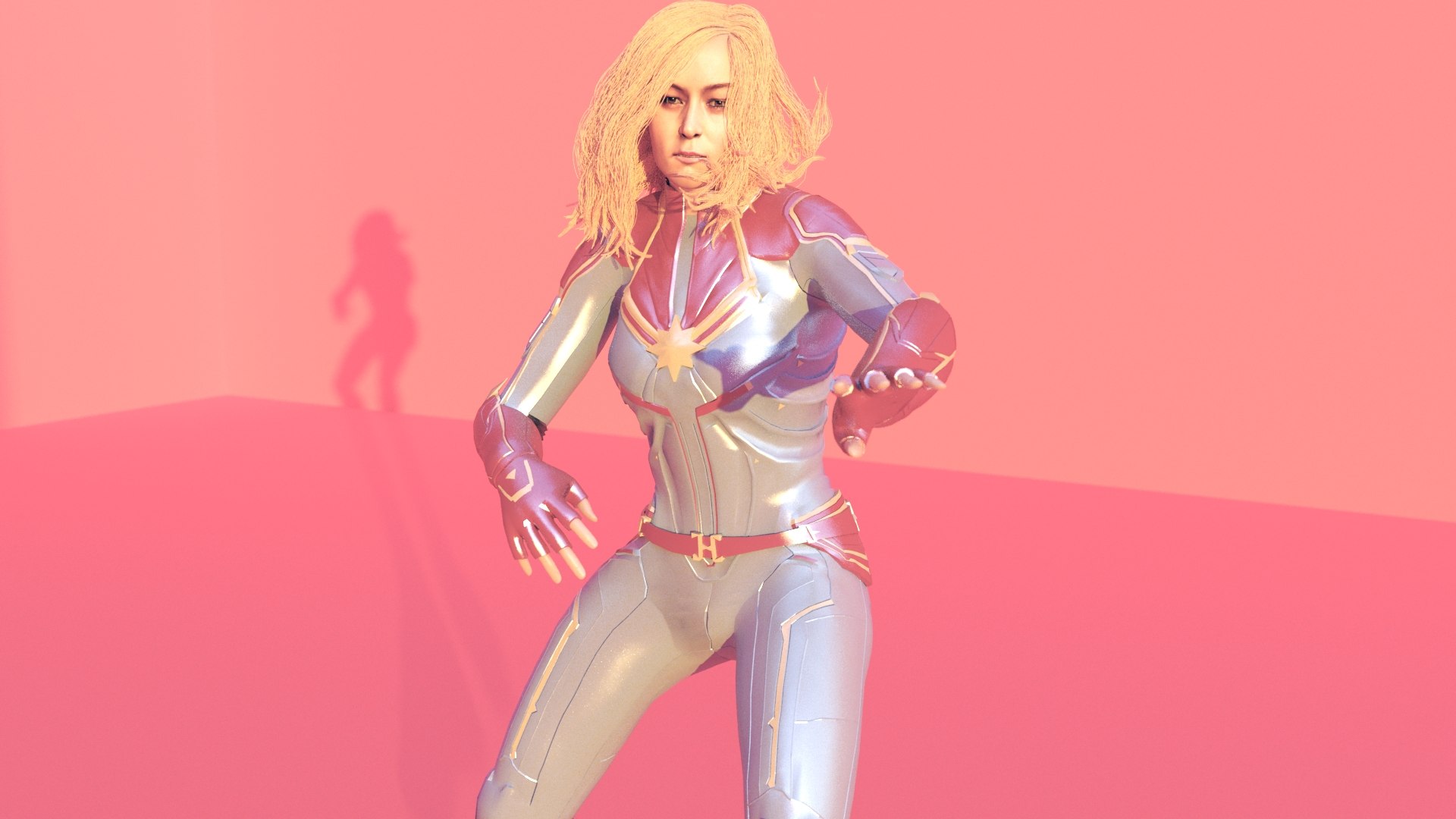 3D Captain Marvel Base Model Low Poly - TurboSquid 1826523