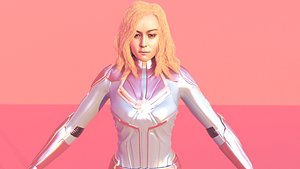 3D Captain Marvel Base Model Low Poly