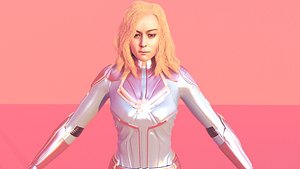 Captain Marvel Base Model Low Poly