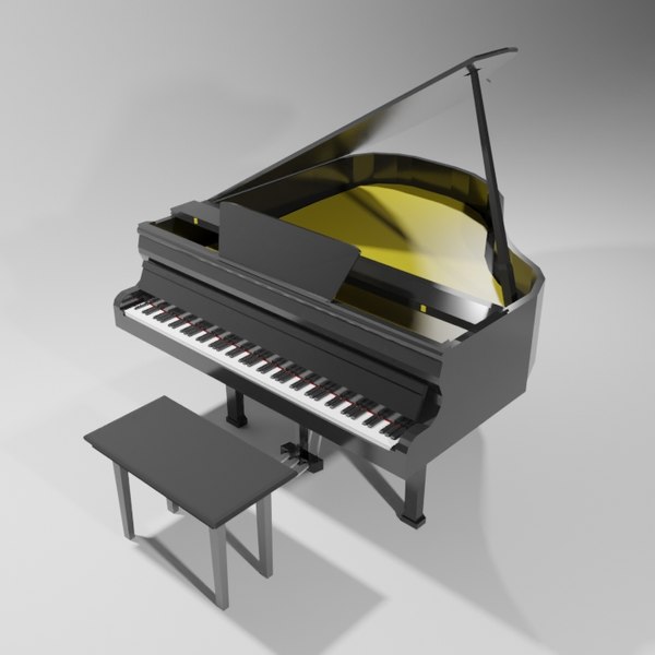 Grand Piano 3D - Low Poly model