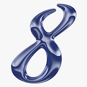 calligraphic digit 8 number 3D