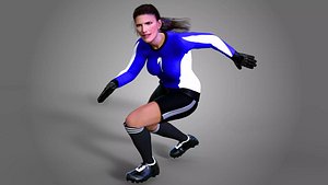 Caucasian Football Soccer GoalKeeper Female 3D model