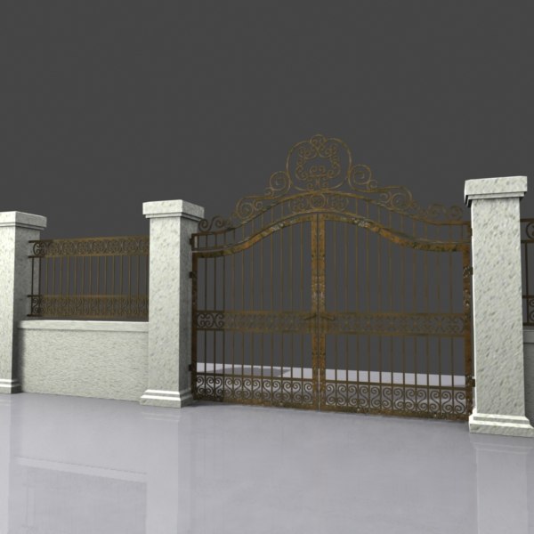 3d wrought iron gate model