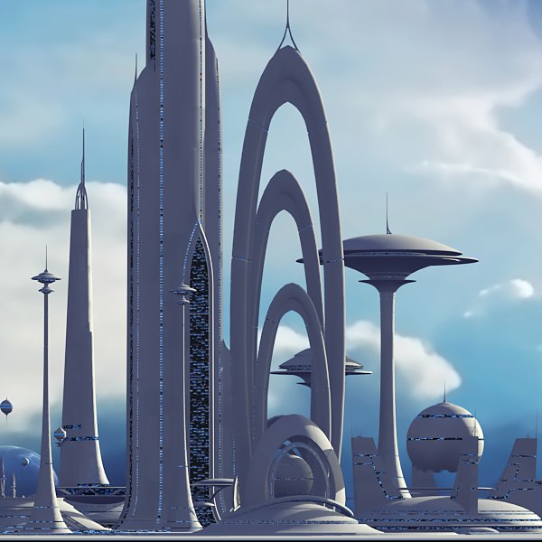 city sci fi 3d max