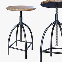 Metal and wood stool Sire Broste Copenhagen