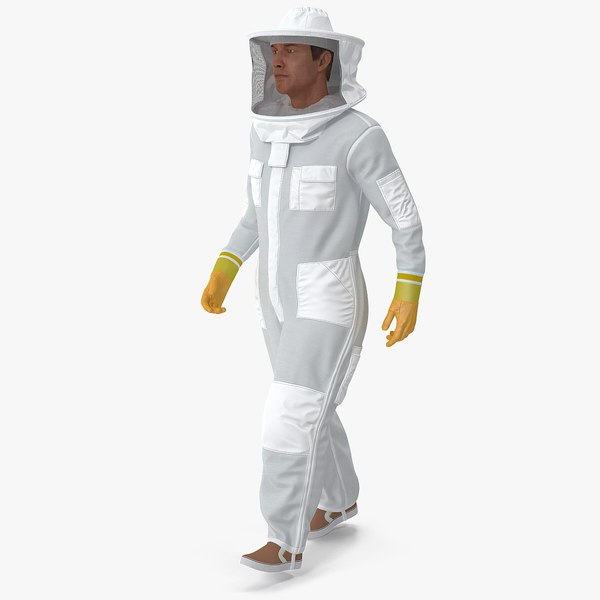 male beekeeper suit walking 3D model