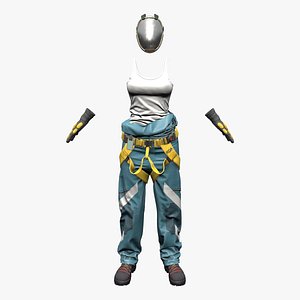 3D model Full Space Mechanic Suit Uniform