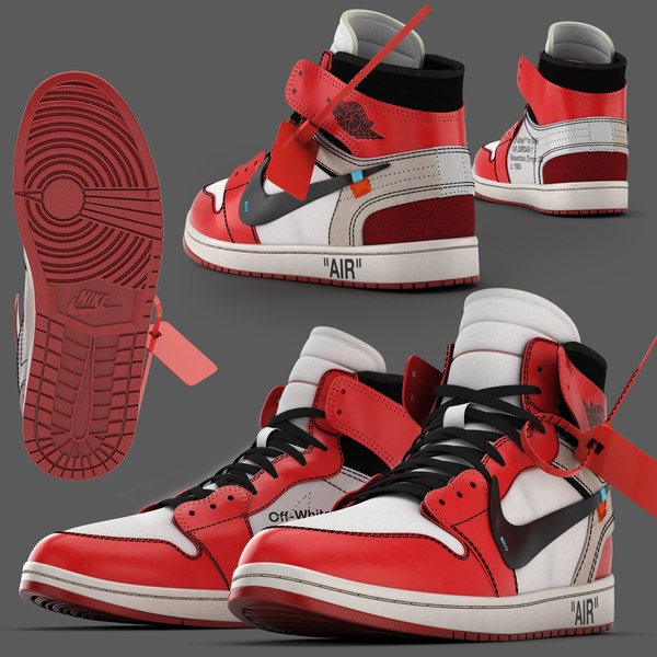 canal estético Jugar juegos de computadora modelo 3d Modelo 3D de Jordan Off-White NIKE - TurboSquid 1689157