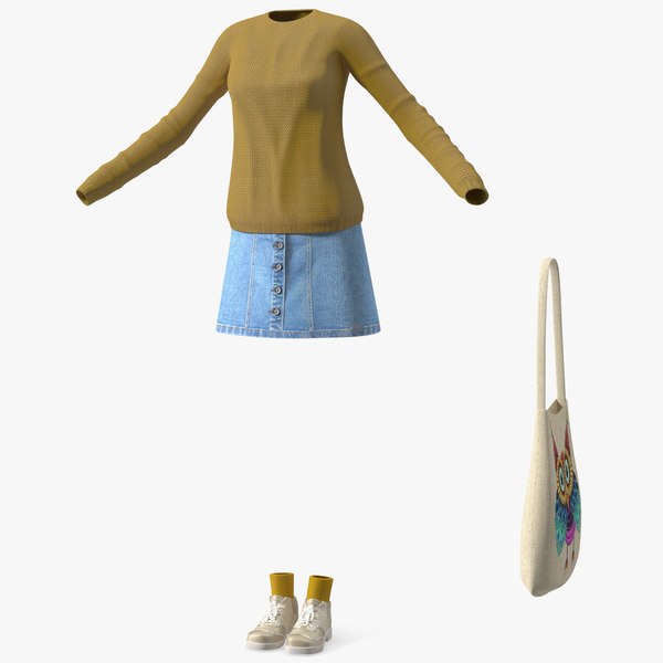 3D Casual Streetwear Girl Outfit