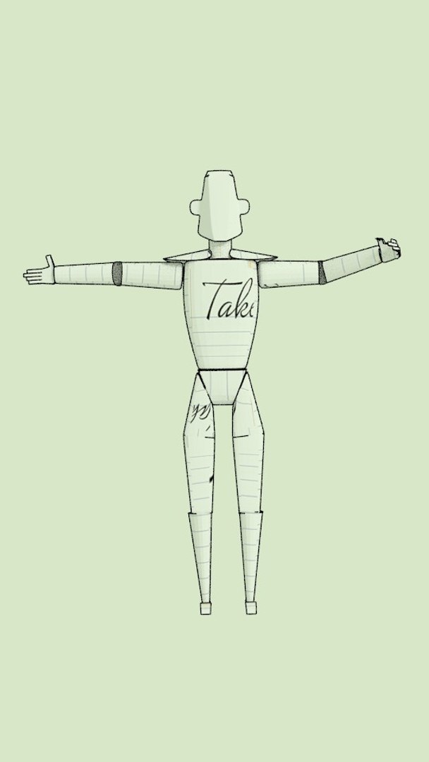 Paper Man 3d Blend