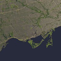 Toronto Canada in 25 km x 25 km - city and urban