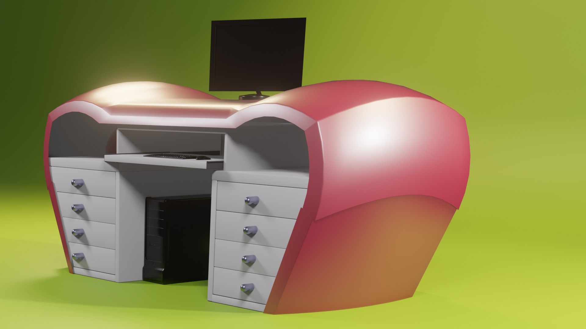 Office desk plastic II7 3D model TurboSquid 2033980