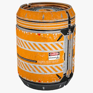 Sci-Fi Barrel 05 PBR 3D