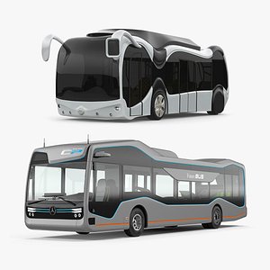 3D model Futuristic Buses Collection